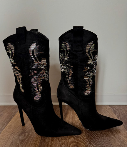 Schwarze cowboy boots ashton - schwarze,